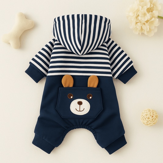 Striped Dog Hoodie Winter Outfit - Lui And Me